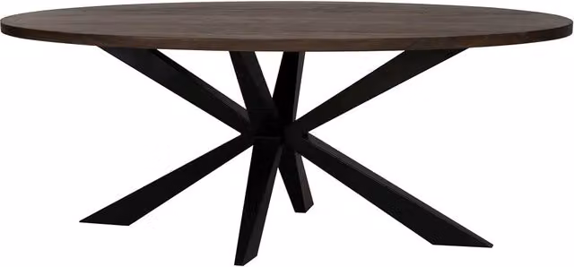 Tavolo pranzo ovale finitura legno, 200x100x76