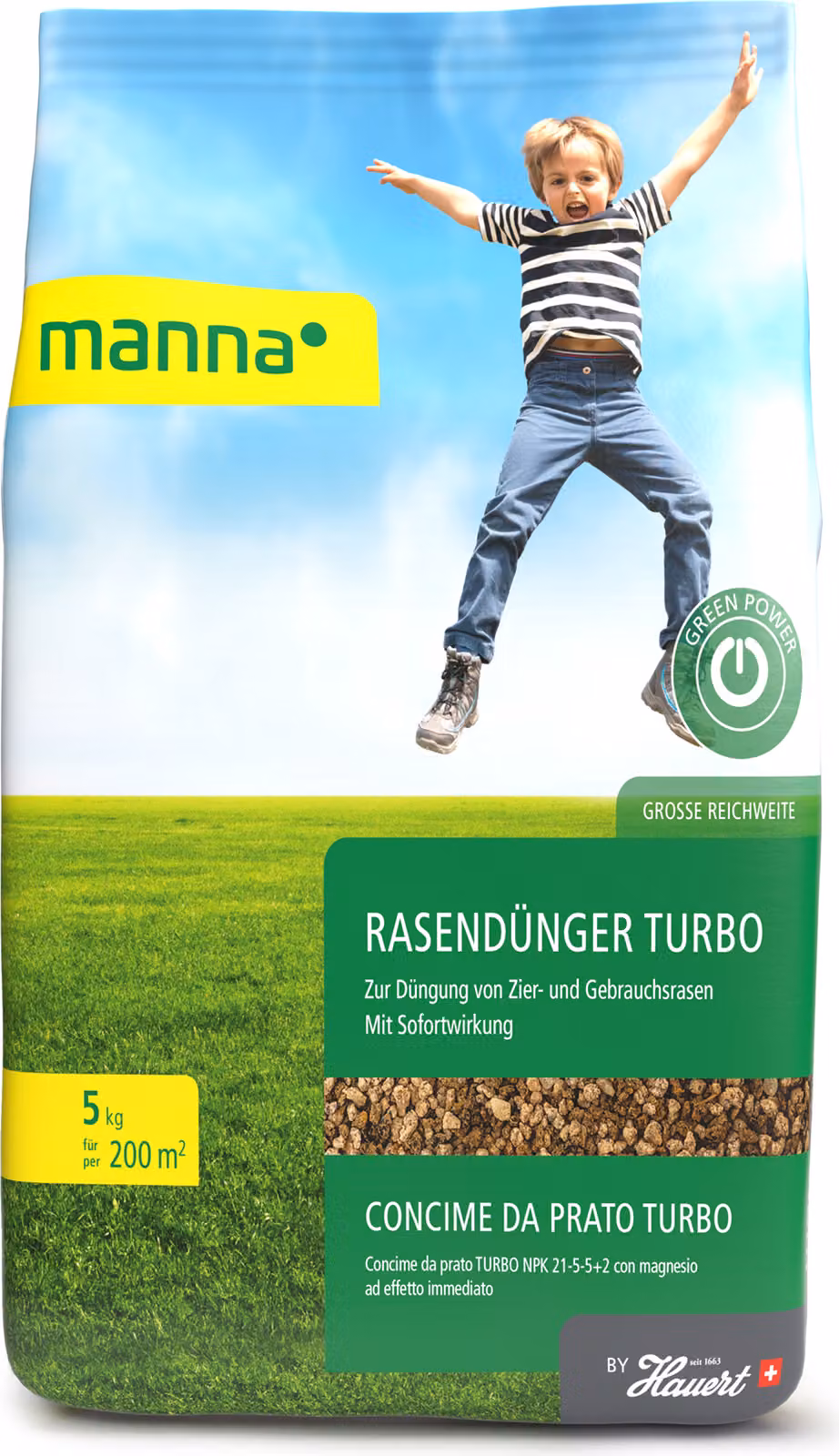 Fertilizzante per prato Manna Turbo 5 kg / 200 m²