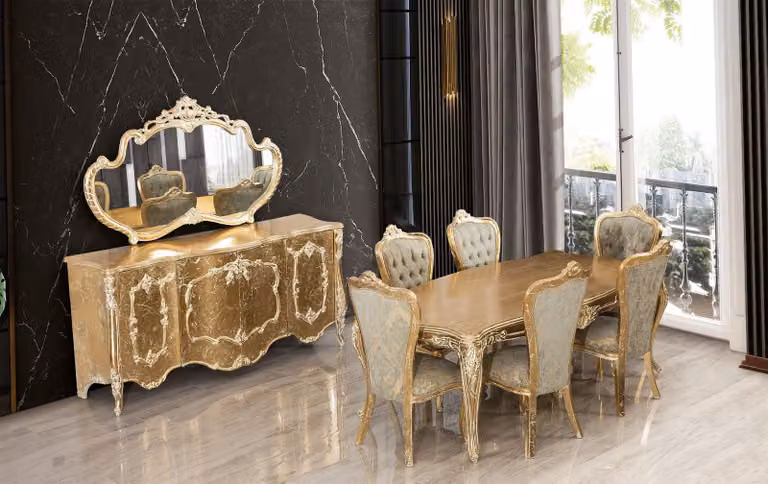Esszimmer 6x Stuhl Garnitur Set Stühle Essgarnitur Essgruppe Luxus Möbel