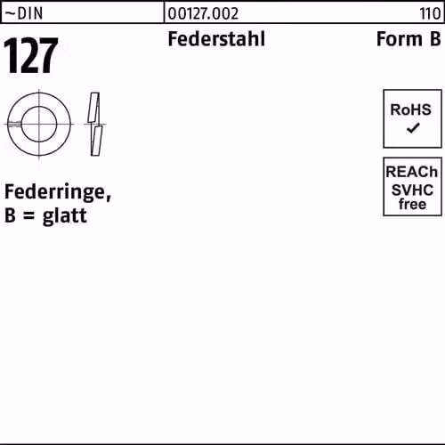Rondelle elastiche Reyher DIN 127 st. B 36 001270020360000 (25 pezzi)