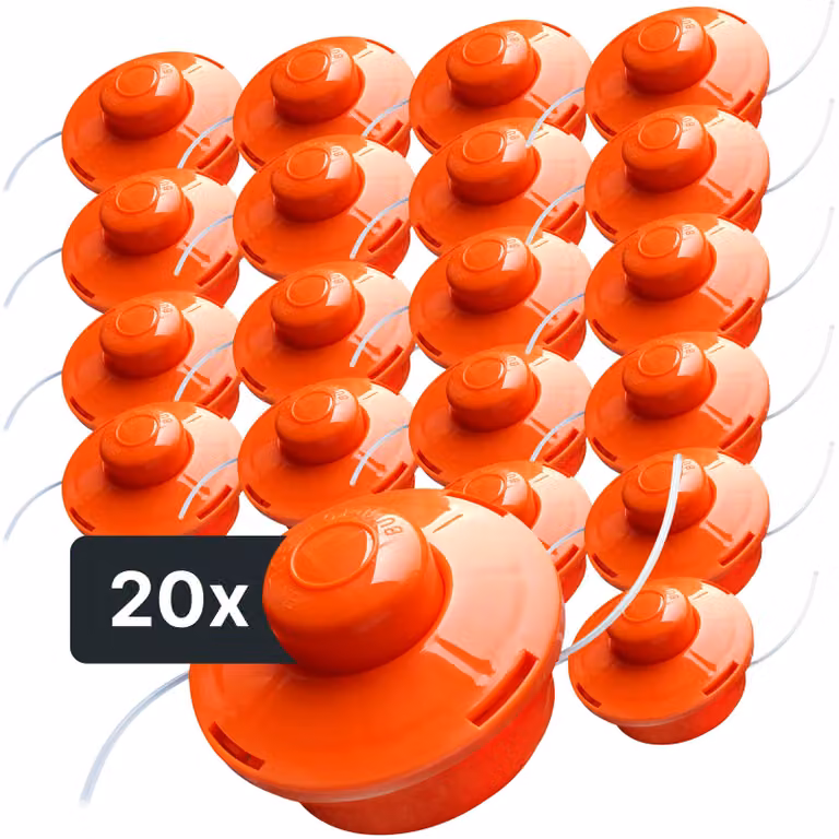 NEMAXX® FS1 Tap & Go Testina a filo semiautomatica doppio filo per decespugliatore M10x1,25 sinistra 2mm Ø380mm Arancione 20pz