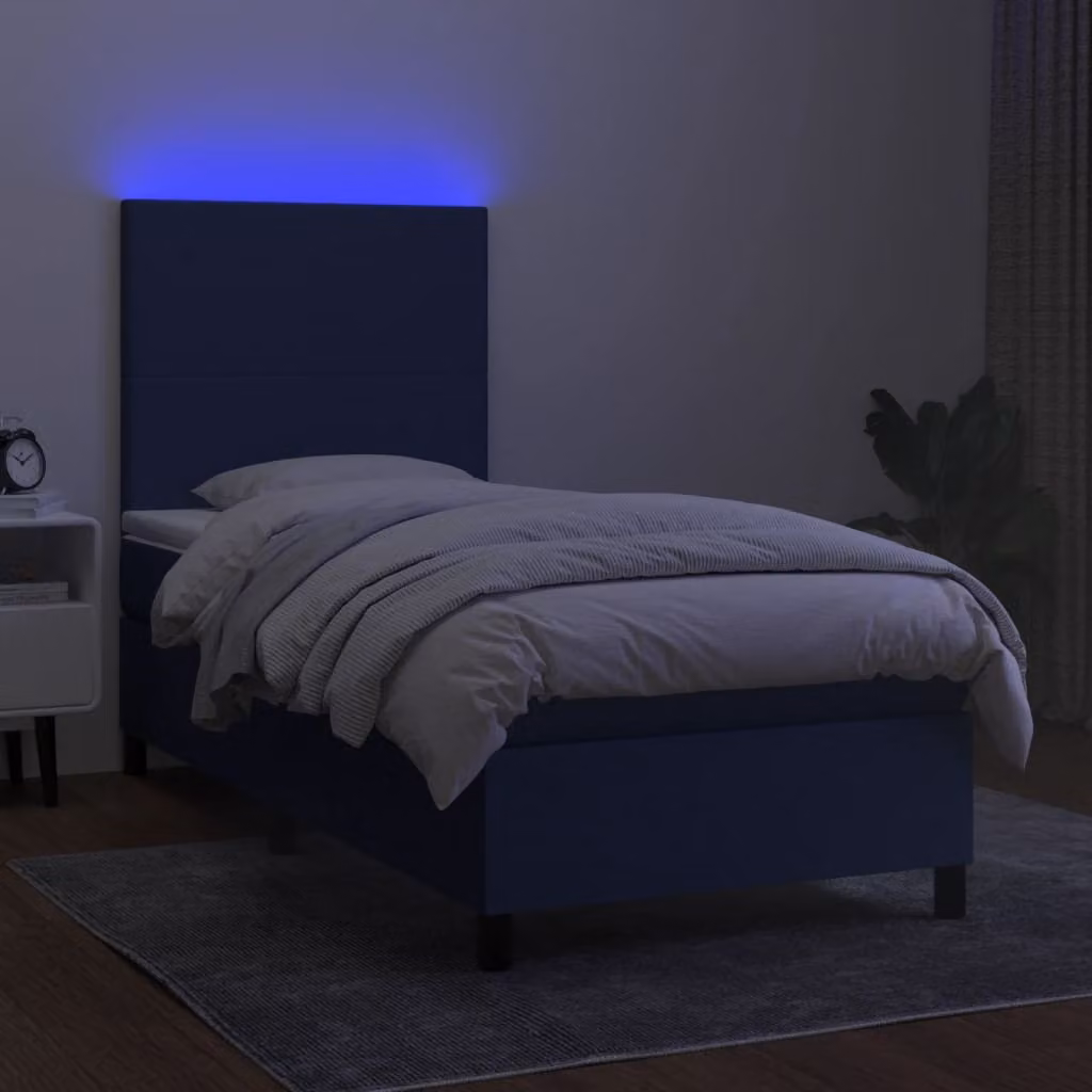 Maison Exclusive - Letto a Molle con Materasso e LED Blu 90x190 cm in Tessuto