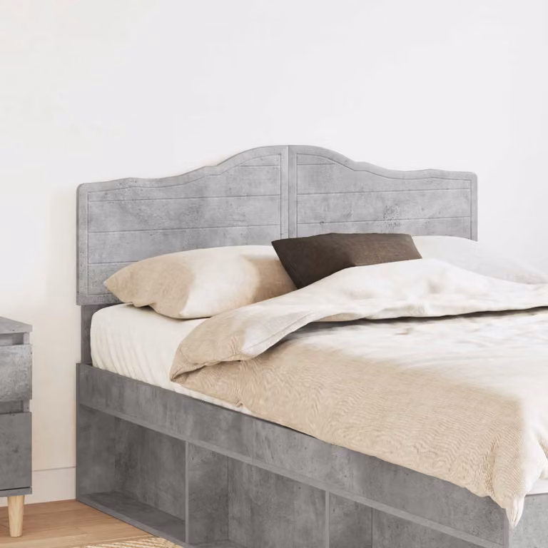 Testiera per letto vidaXL in legno ingegnerizzato, colore grigio cemento, stile minimalista