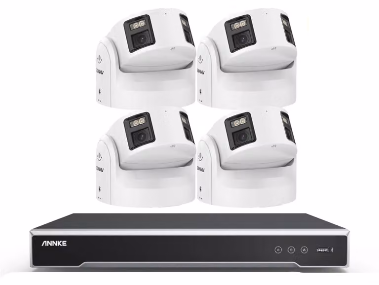 Sistema di sicurezza IP – Registratore NVR a 8 canali e 4 telecamere – 8MP Ultra HD – Visione notturna fino a 40 metri – Grado di protezione IP67