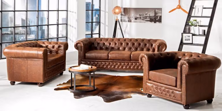 Couch Polster Sofa Chesterfield Couchen Garnitur 3 Sitzer Dreisitzer