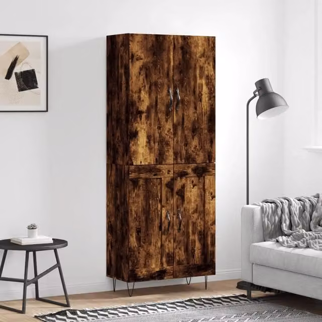 Credenza Rovere Fumo 69,5x34x180 cm in Legno Multistrato 3198078