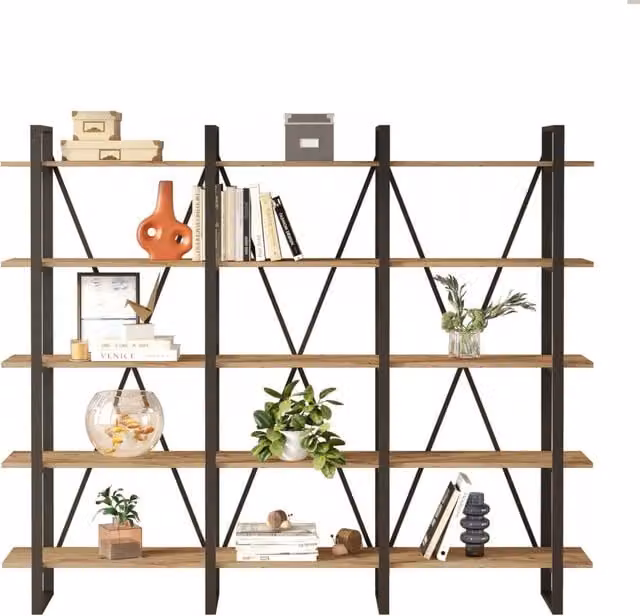 Libreria in legno "ML4" - 219 x 34 x 180 cm - Pino atlantico