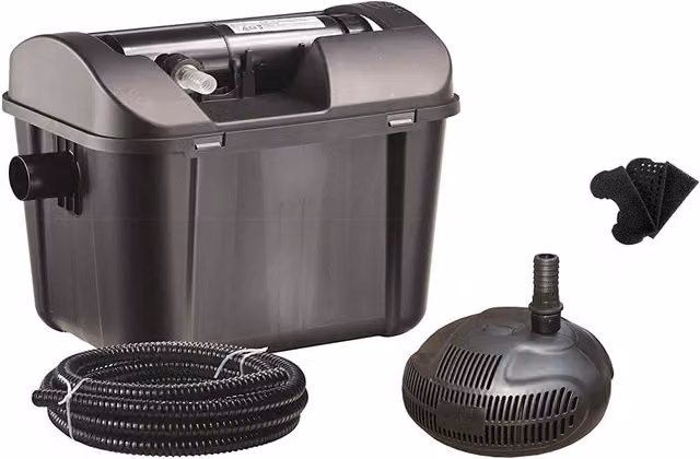 Set Filtro per Laghetto Koi PET TRIBE con Pompa UVC 7000 l/h 7 W Colore Nero