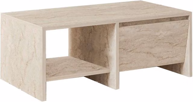 Tavolino in legno "Laris" - 90 x 45 x 35 cm - Travertino
