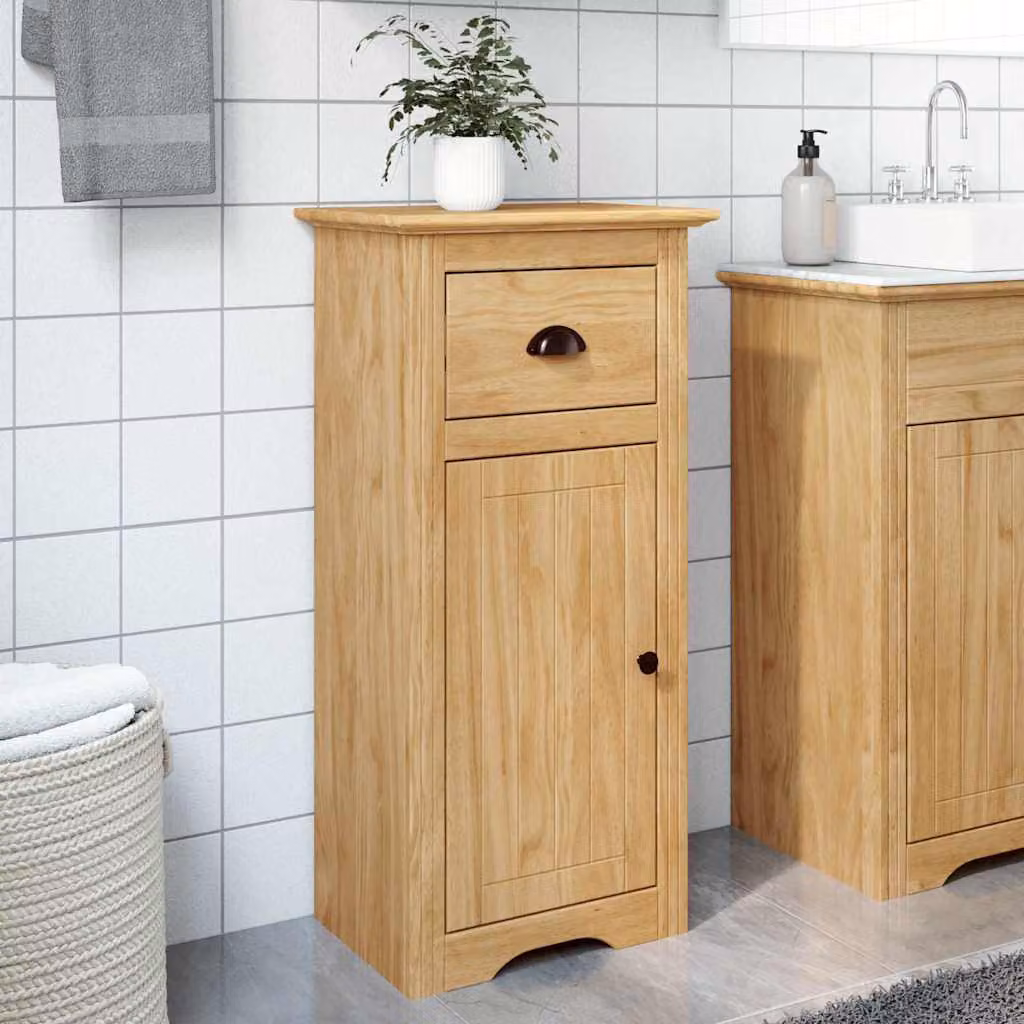 Mobile da bagno vidaXL BODO marrone miele con ante e cassetti L 44 cm x P 30 cm x H 90 cm