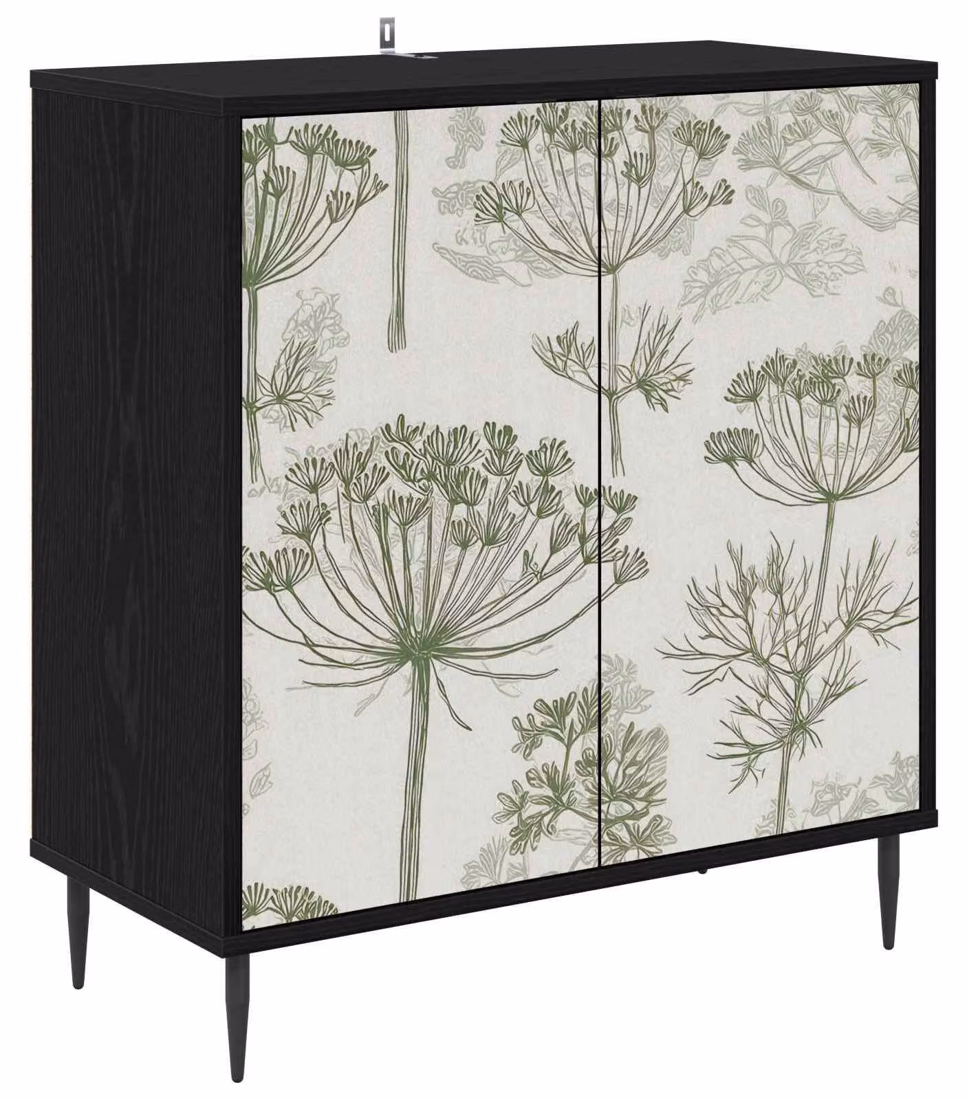 Mobile contenitore GOTHA, finitura effetto legno nero, dimensioni 69 x 33 x 76 cm