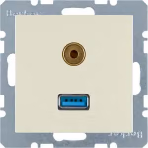 Berker 3315398982 Presa audio USB/3,5 mm bianca lucida Berker S.1