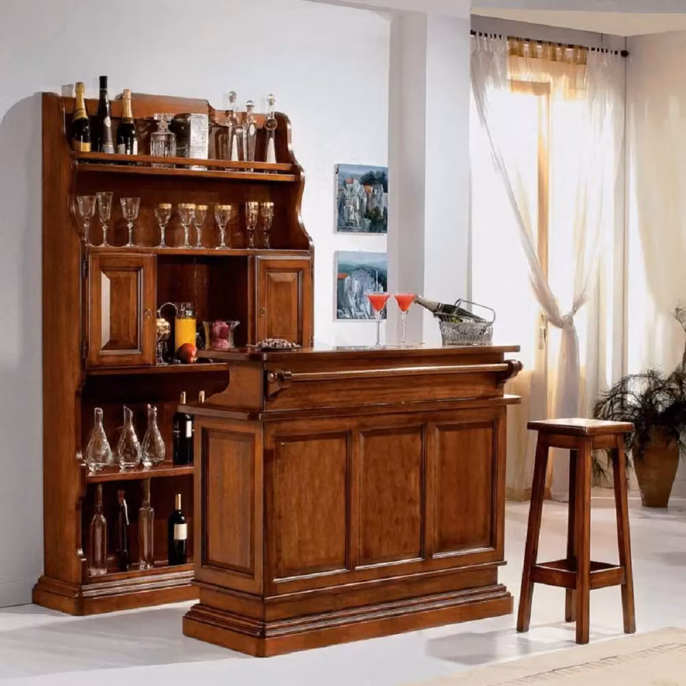 Mobile bar classico arte povera Mobili 2G in legno di pioppo tinta noce – 3