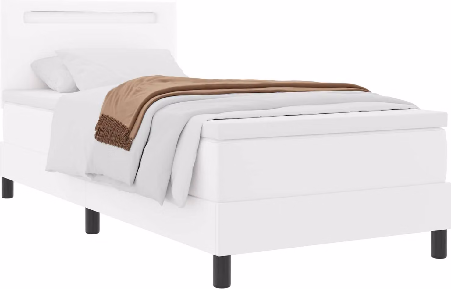 Letto a molle con materasso Bianco 100 x 200 cm