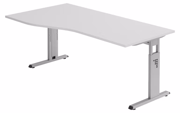 bümö Scrivania Serie-O - Struttura: argento, decorazione: grigio, dimensioni: 180 x 100 cm