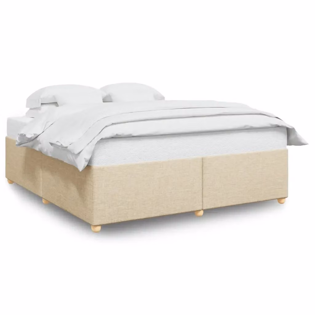 vidaXL Giroletto senza Materasso in Tessuto Beige 200x200 cm – 2