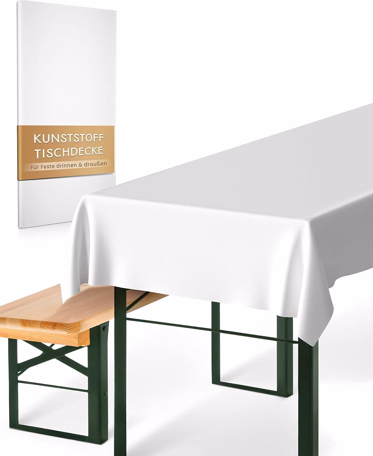 Tovaglia bianca in plastica - Set da 2 - Ideale per feste all'aperto, carnevale, pasqua e compleanni