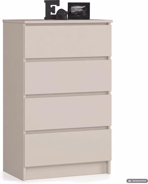 Comò K60 Akord Furniture Factory Beige con 4 cassetti L/P/H: 60 x 40 x 99 cm