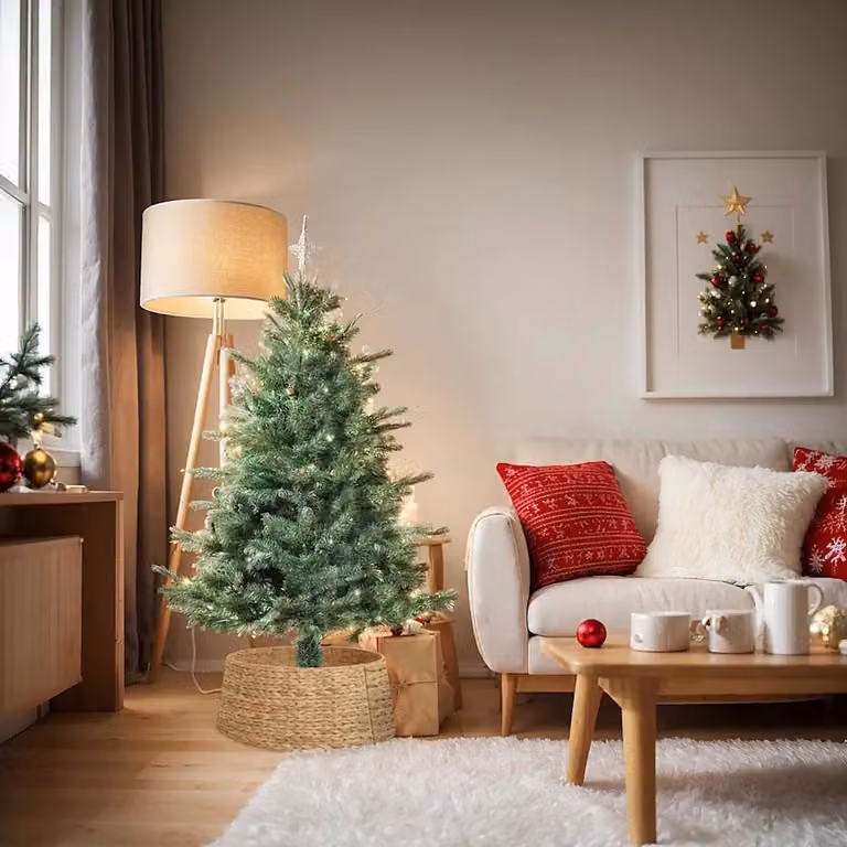 vidaXL Collare per Albero di Natale Rotondo Marrone 75 x 75 x 25 cm