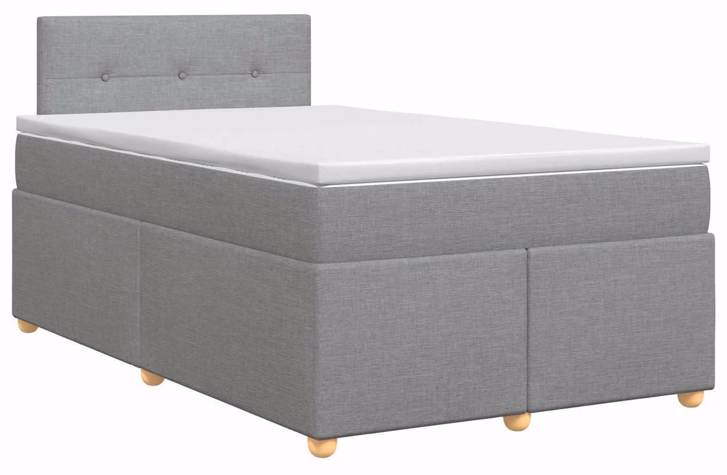 Letto a molle con materasso grigio chiaro 120 x 190 cm in tessuto