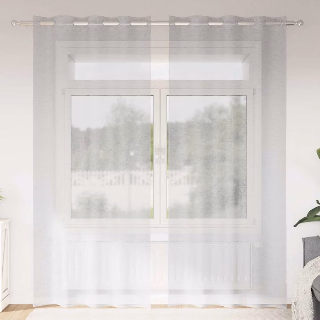 Set di 2 tendine velate vidaXL in poliestere grigio, L: 260 cm x H: 140 cm