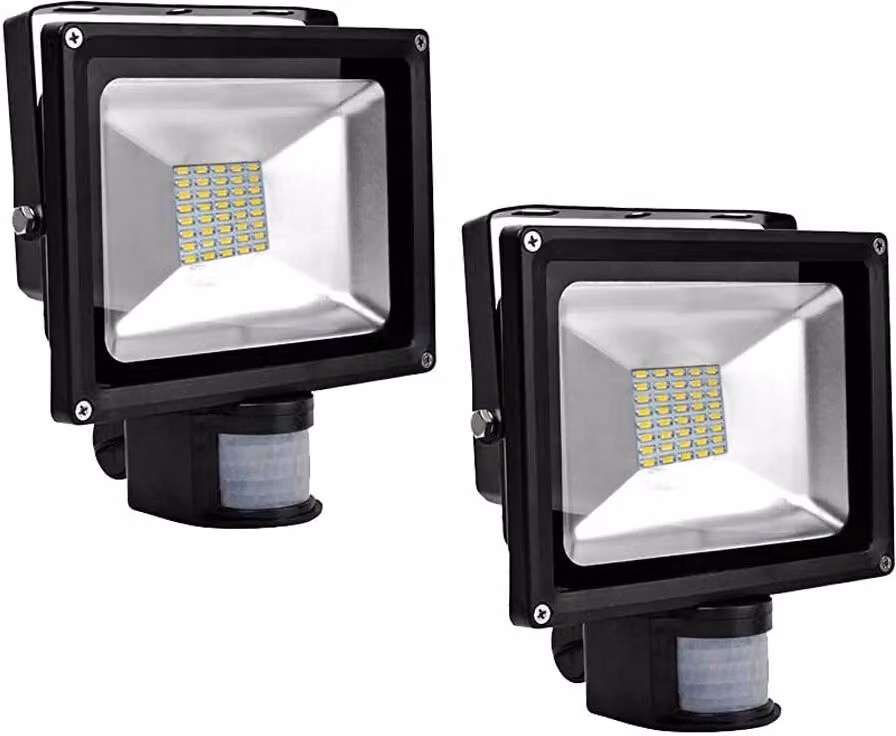 Greenmigo 2X 30W Faretto LED IP65 impermeabile con LED SMD e sensore di movimento PIR, luce bianca calda, 85-265 V CA