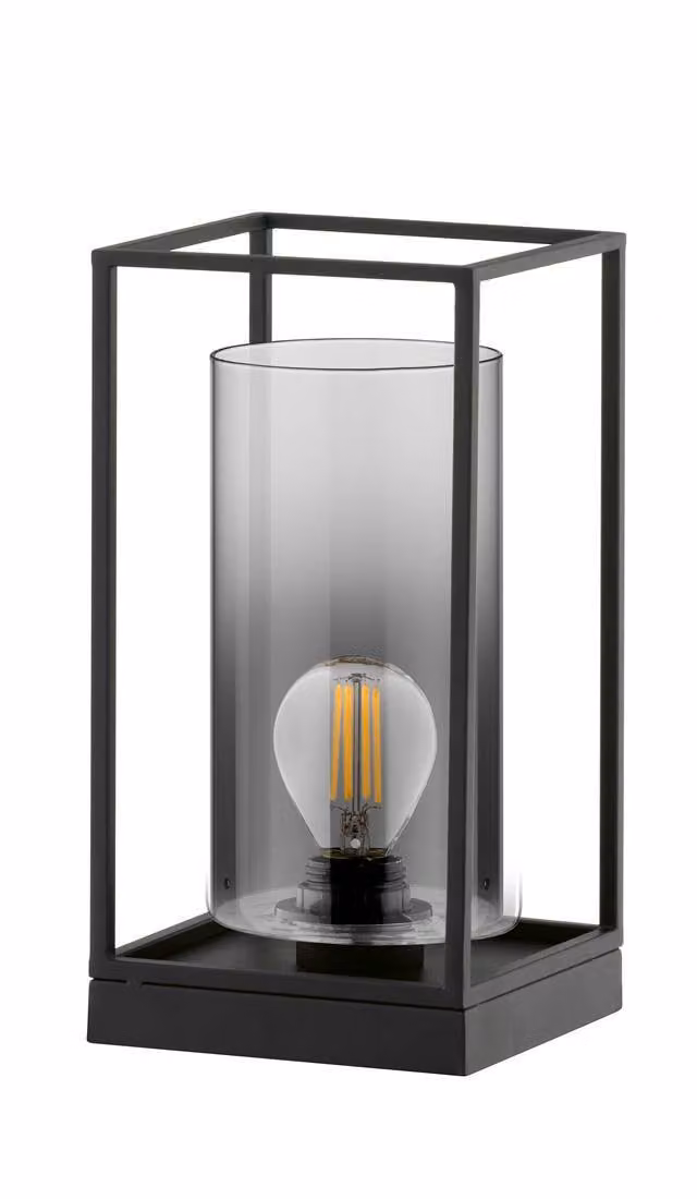 Lampada da tavolo, metallo, nero, H 30 cm