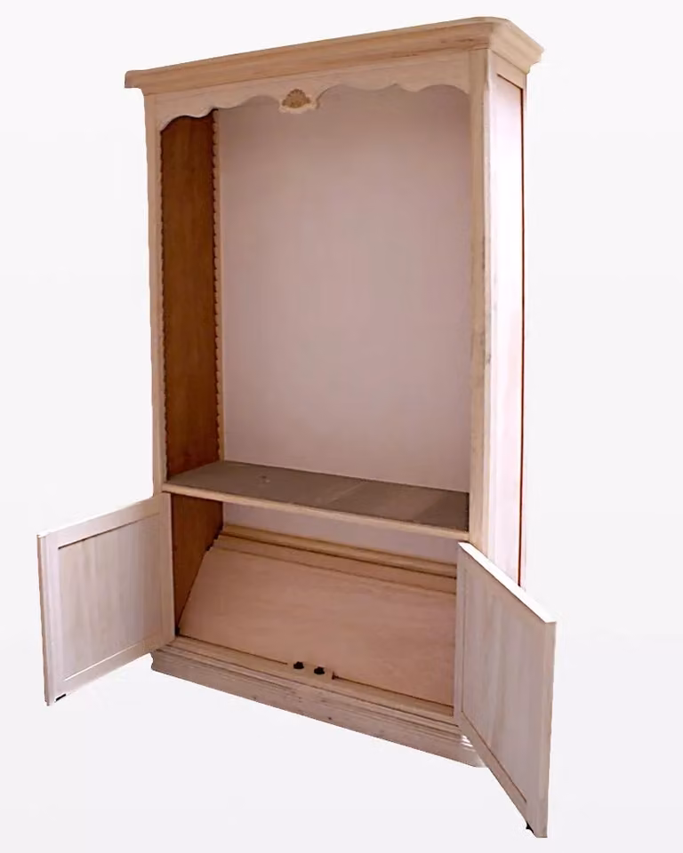 Libreria sagomata Mobili 2G in legno di pino marrone con 3 ripiani regolabili L: 120 cm, P: 50 cm, H: 207 cm
