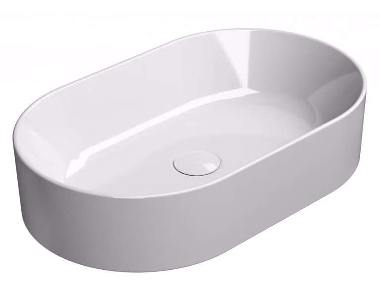 Sapho GSI Kube X - Lavabo da appoggio, 60x37 cm, senza sfioratore, ExtraGlaze, bianco 945811