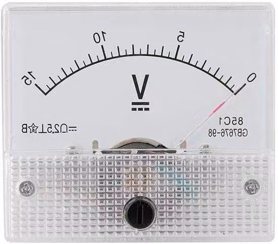 Pannello professionale di voltmetri analogici con precisione al 25%, corrente continua 0-15 V, amperometri per correnti continue