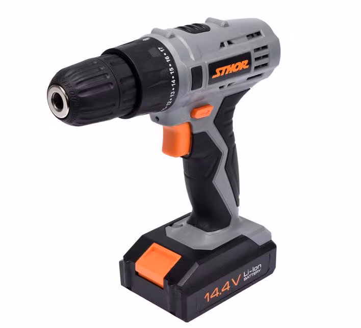 Trapano/avvitatore Sthor 14,4V 1 X 1,3Ah Li-Ion 1 marcia, 700rpm, 10Mm, 17Nm 78982