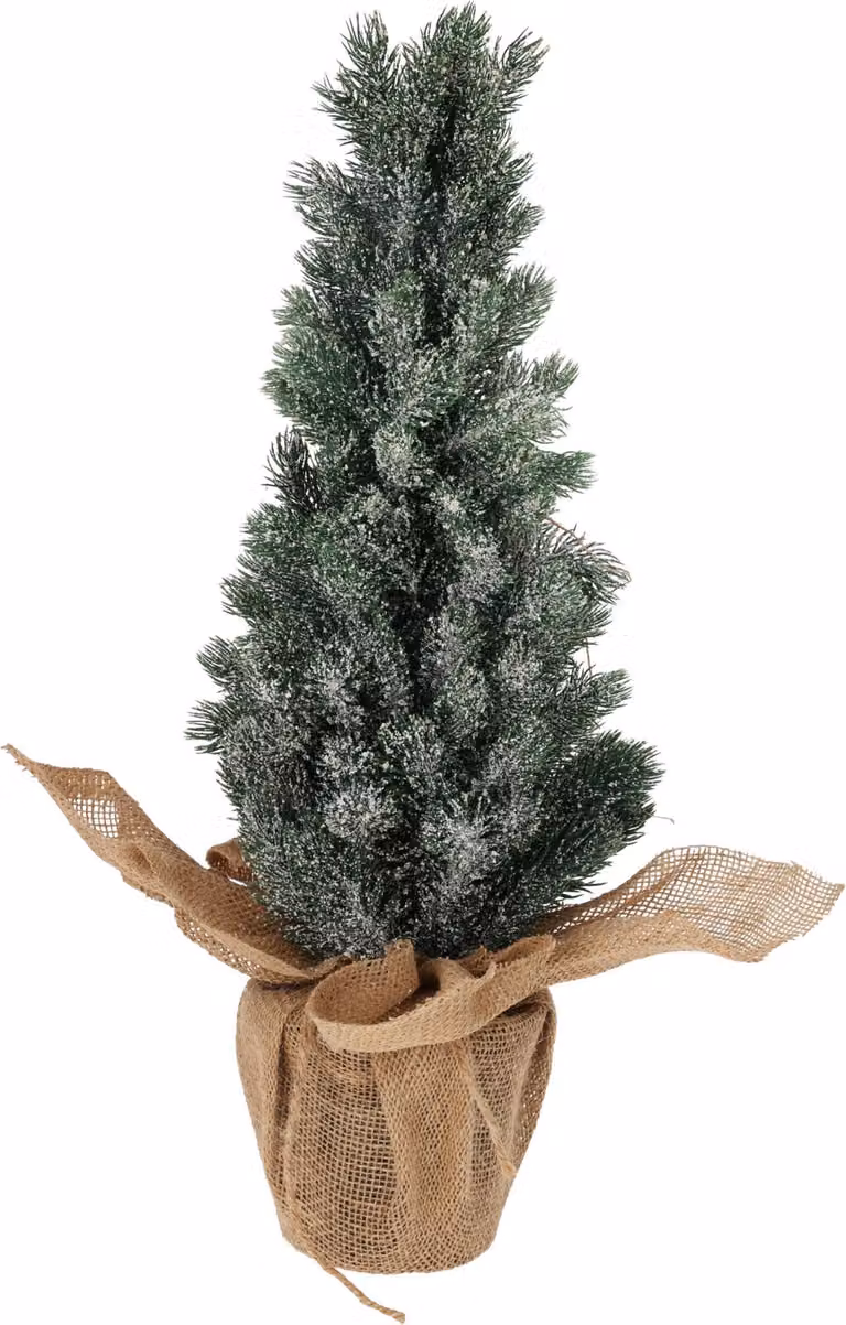 Albero di Natale artificiale Pino in vaso 25x25x65cm, rami di neve
