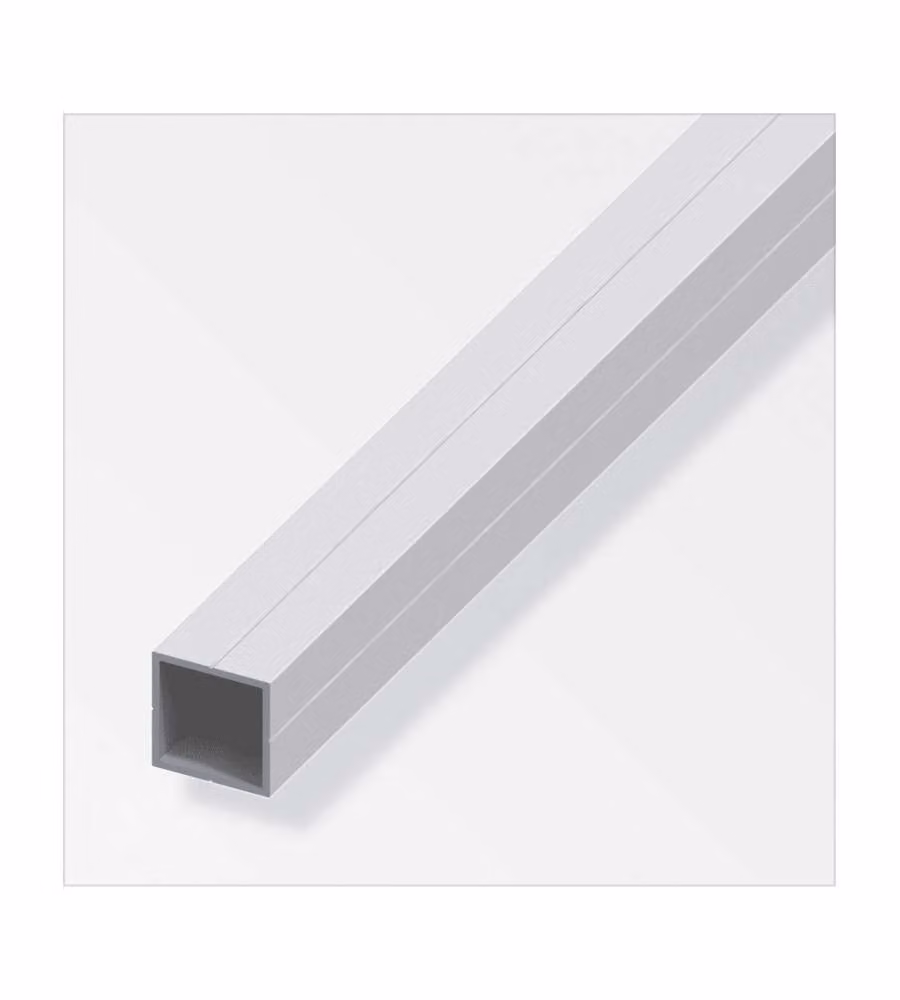 Tubo quadrato alluminio anodizzato argento 1m per assemblaggi M20
