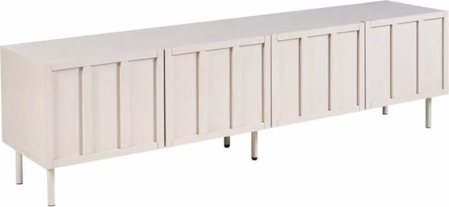 Mobile TV Beige chiaro MDF 4 ante Gambe in metallo Cashmere Design moderno Camera da letto