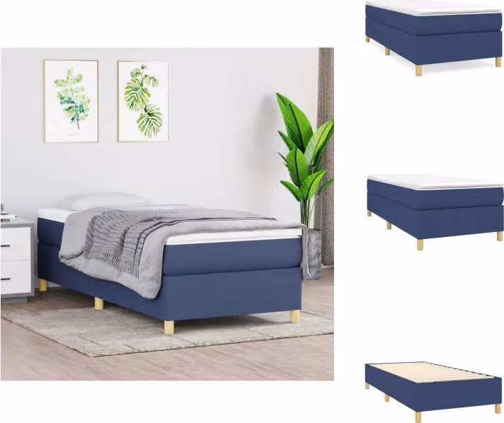 vidaXL Letto Boxspring blu 80x200 cm in tessuto - Letti e strutture letto