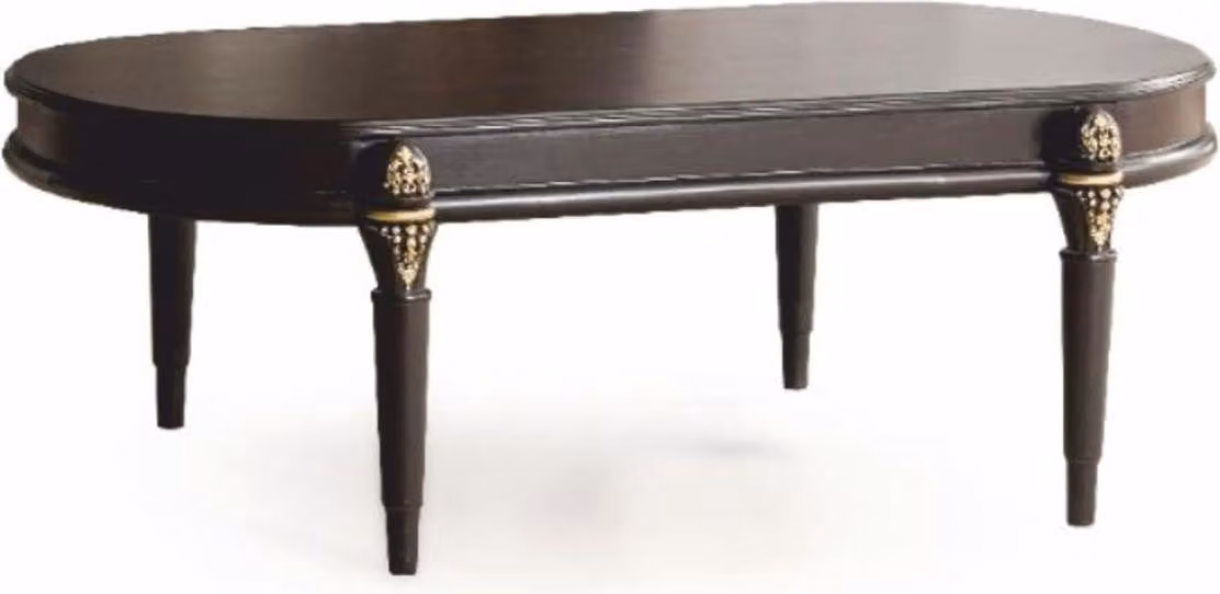 Casa Padrino Tavolino barocco marrone scuro / oro 128 cm - Mobili barocchi