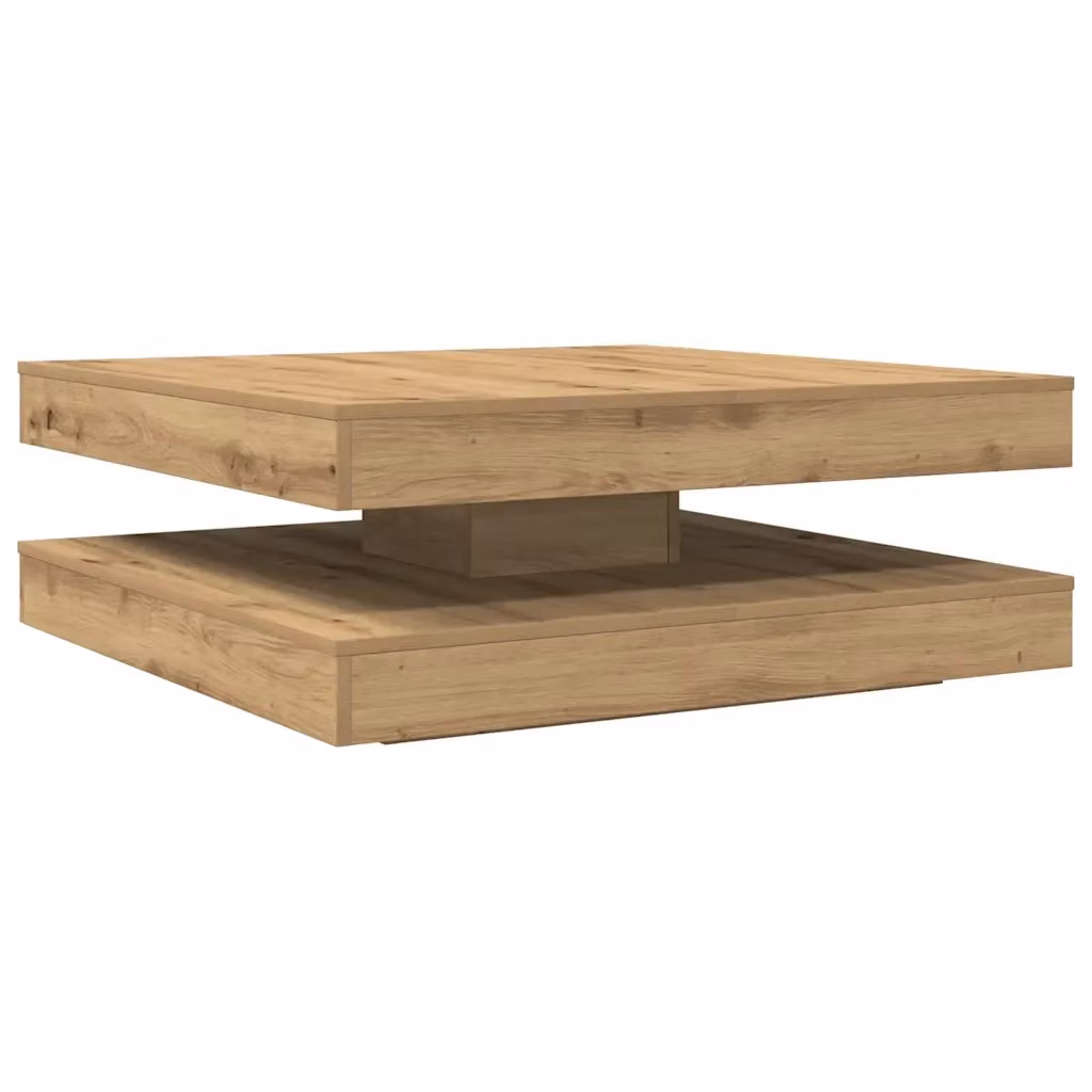 Tavolino da caffè moderno vidaXL marrone con piano girevole a 360 gradi L/P/H: 90 x 90 x 34,5 cm – 2