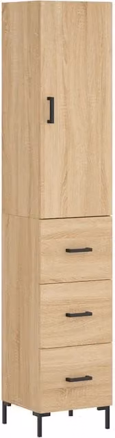 Credenza | Madia | Buffet da pranzo | Armadio da pranzo Rovere Sonoma 34,5x34x180 cm in Legno Multistrato