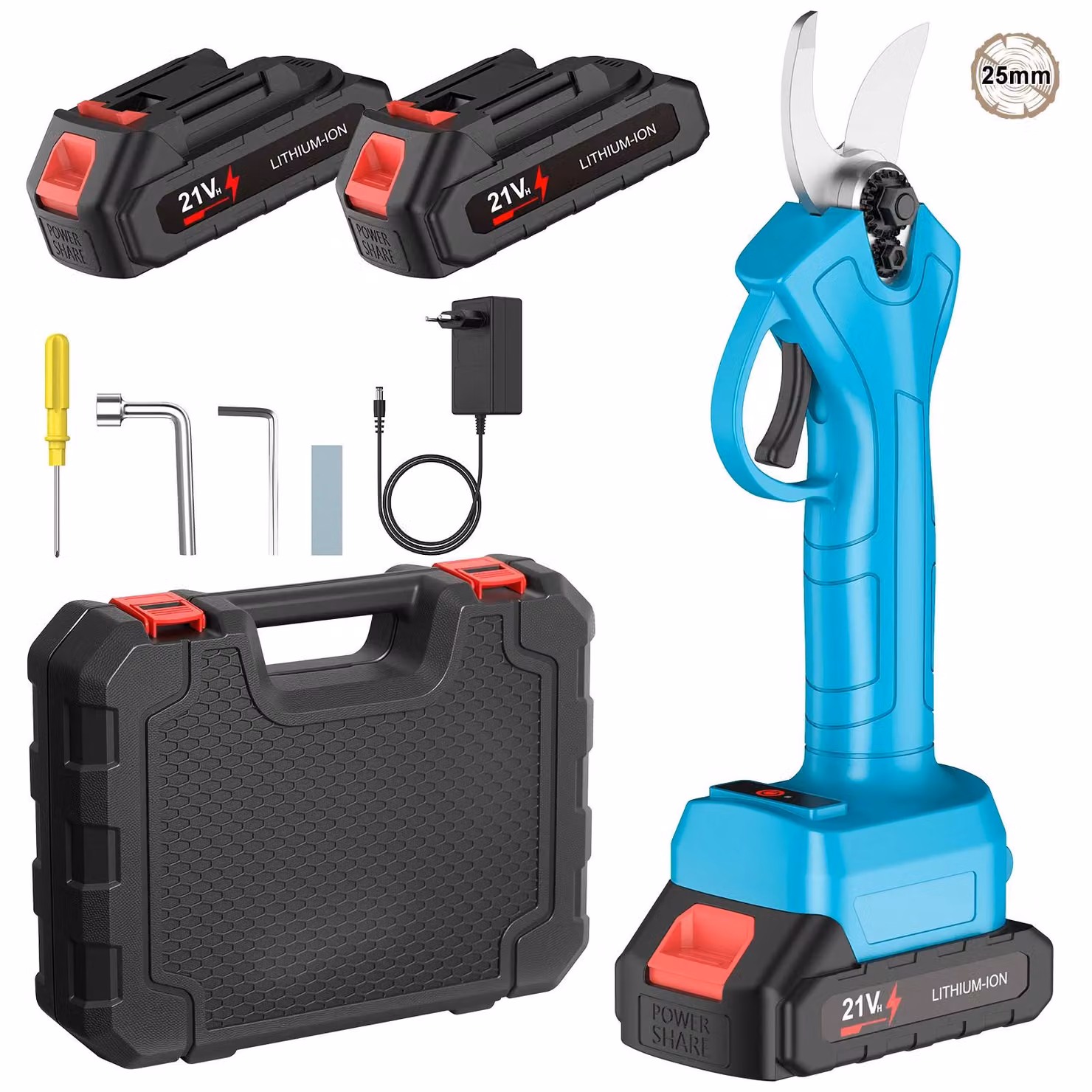 Tagliaerba elettrico a batteria, potenza elettrica, design leggero, 500W, lama da 25 mm