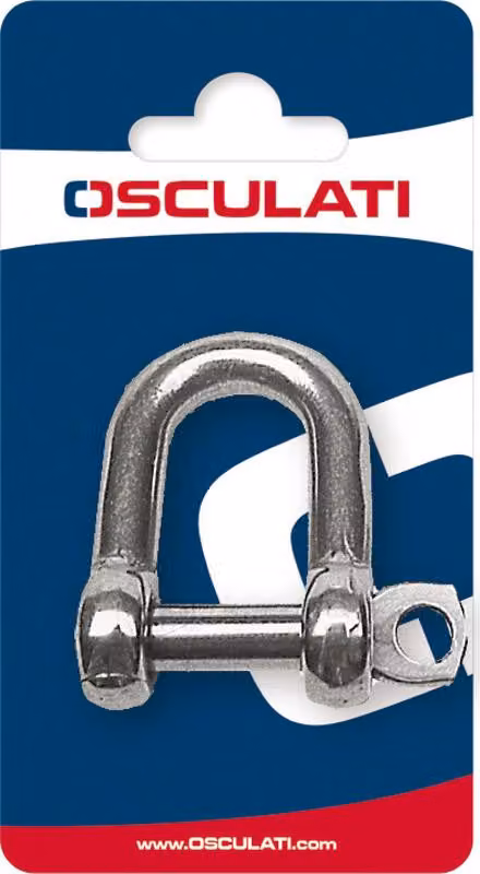 Grillo a D in acciaio inossidabile AISI 316 da 12 mm (vendita al dettaglio, 1 pz.) Osculati 08.331.12