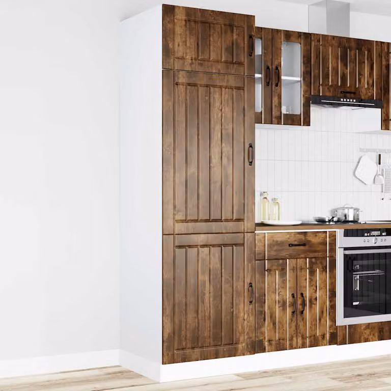 Armadio da Cucina Lucca Rovere Fumo in Legno Multistrato