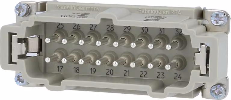 HARTING Han 16E inserto maschio (M) connessione a vite, 16 poli + PE 500 V, 16 A - 1 pezzo