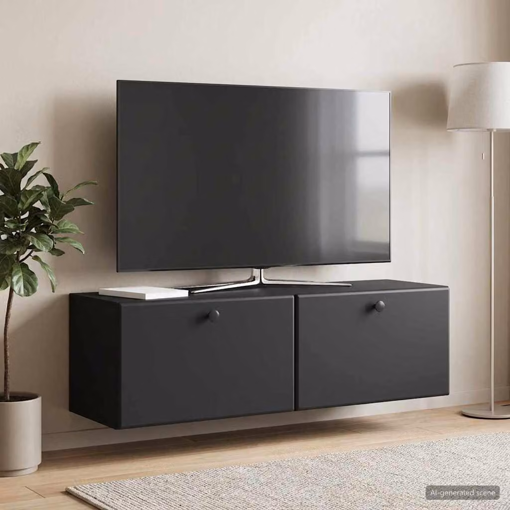 vidaXL Mobile Porta TV da Muro Moderno Nero L: 98 cm, P: 31 cm, H: 30 cm