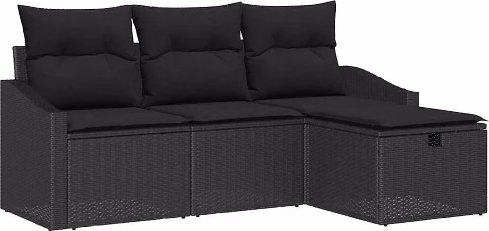 Set di divani con cuscino 4 pcs polyrattan