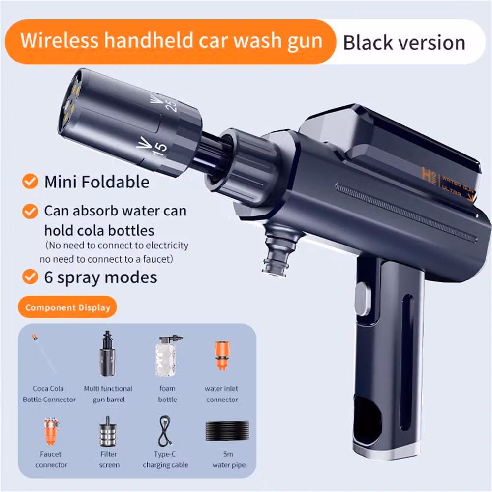 Pistola lavacarrozze senza fili - Idropulitrice ad alta pressione da 120 W - Idropulitrice portatile - Ricaricabile - Batteria non inclusa