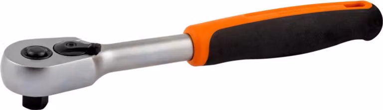 Cricchetto reversibile Bahco a forma di pera da 3/8 con 60 denti e angolo di rotazione di 6°, 200 mm - Confezione per la vendita al dettaglio