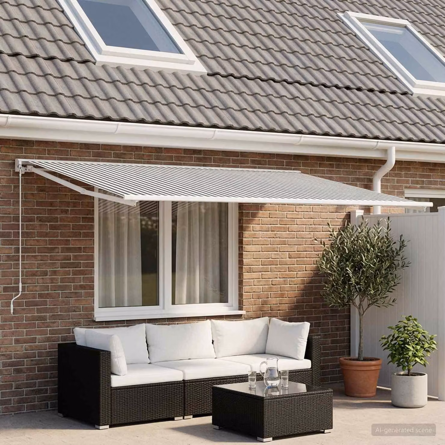 Maison Exclusive - Tessuto di ricambio per tende da sole, colore antracite e bianco, 250 x 200 cm, in poliestere