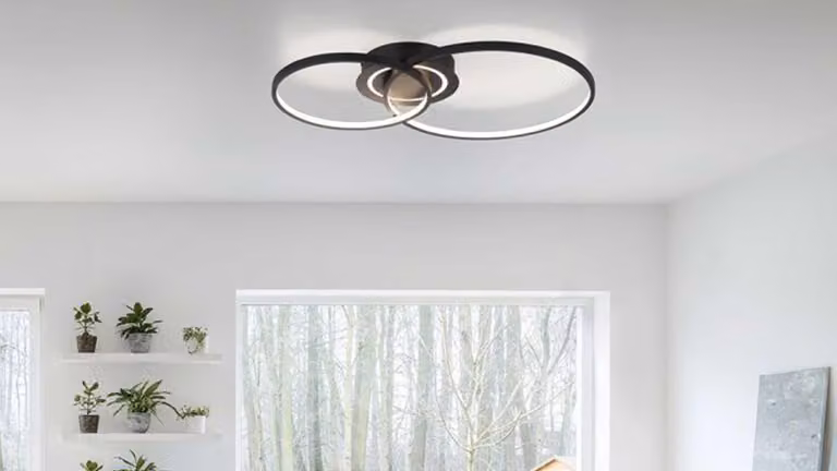 Plafoniera LED nera, mobile, 3 livelli, L 69 cm