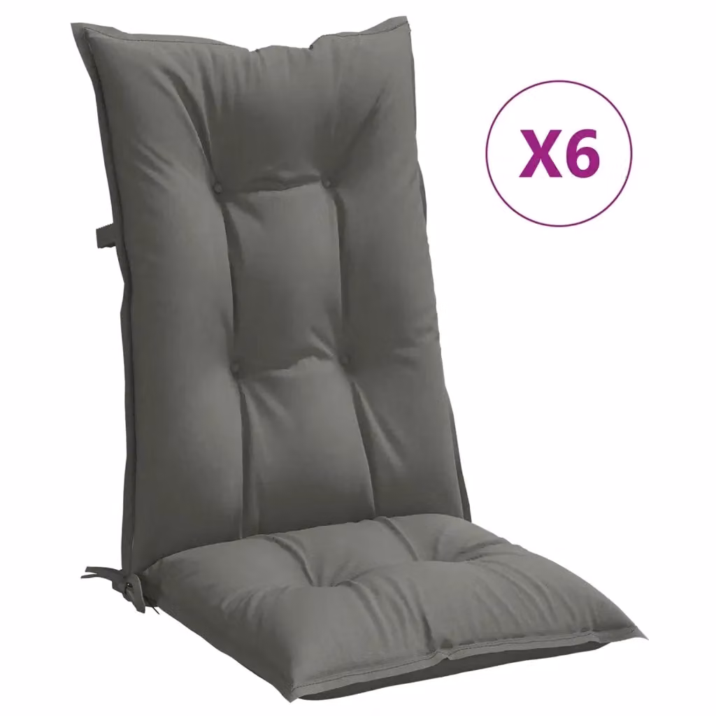 Cuscino per sedia con schienale alto vidaXL, colore grigio, in tessuto di poliestere resistente ai raggi UV e antiscivolo, L: 120 cm, P: 50 cm, H: 7 cm – 2