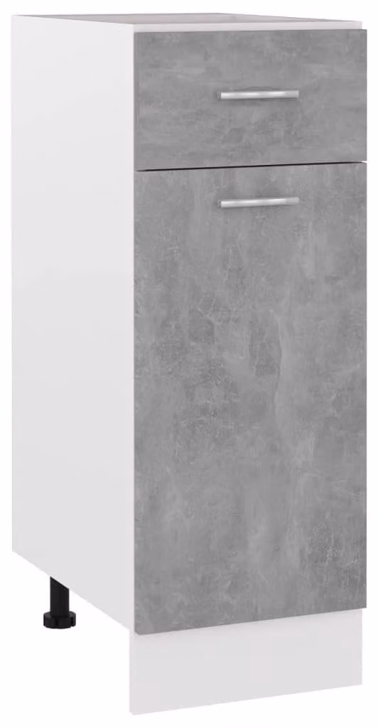 Mobiletti da cucina moderni con cassetto, finitura effetto cemento, dimensioni 30 x 46 x 81,5 cm